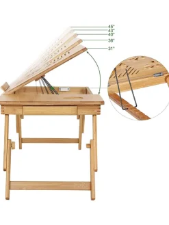 Laptoptisch in Hellbraun - (B)55 x (H)29 x (T)35 cm