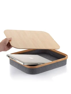 Laptoptisch in Hellbraun/ Grau - (B)40,5 x (H)33 x (T)7 cm