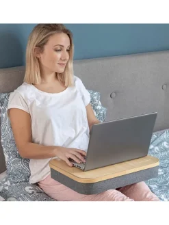 Laptoptisch in Hellbraun/ Grau - (B)40,5 x (H)33 x (T)7 cm