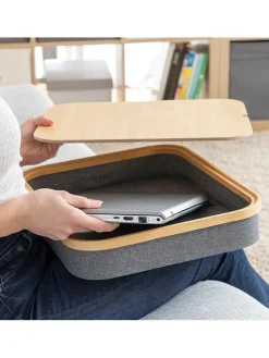 Laptoptisch in Hellbraun/ Grau - (B)40,5 x (H)33 x (T)7 cm