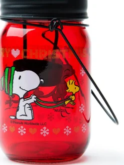 Laterne "Peanuts" in Rot - (H)13 x Ø 7,5 cm