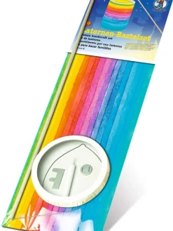 Laternen-Bastelset "Regenbogen Streifen" in Bunt