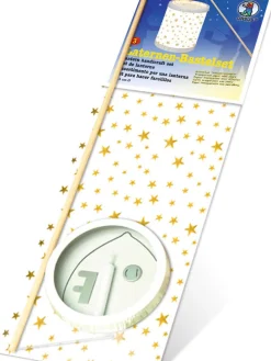 Laternen-Bastelset "Sternchen" in Weiß/ Gold