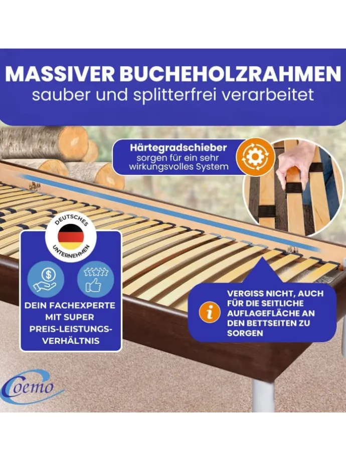 Lattenrost BASIC starr - nicht verstellbar in Natur