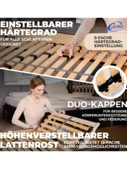 Lattenrost ERGO K 70x200 verstellbar in Natur