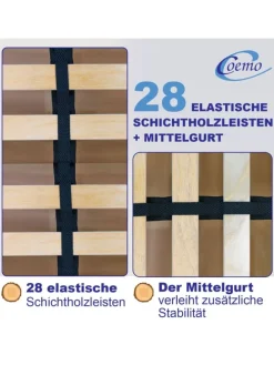 Lattenrost Ergo mit Motor, Kopf- und Fußteil elektrisch verstellbar in Natur