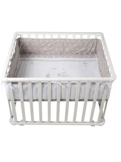 Laufgitter weiß inkl. Schutzeinlage Indibär & Rollen