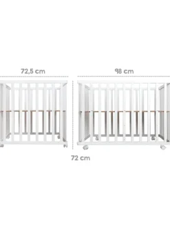 Laufgitter weiß inkl. Schutzeinlage Indibär & Rollen