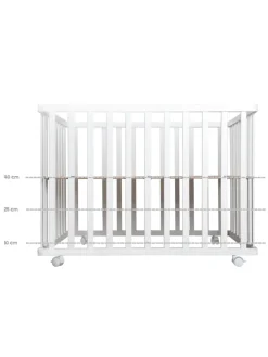Laufgitter weiß inkl. Schutzeinlage Indibär & Rollen
