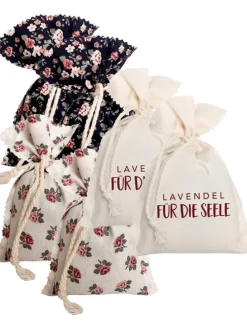Lavendelbeutel 6er-Set in natur/flieder