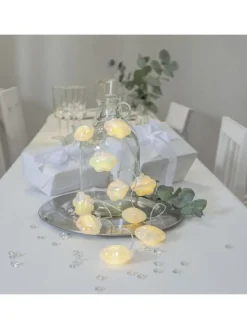 LED Deko Lichterkette 10 leuchtende Wolken L: 1,35m in weiß