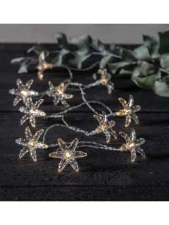 LED Deko Lichterkette Blumen Timer L: 1,35m in transparent