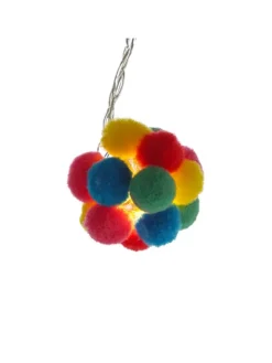 LED Deko Lichterkette bunte Pompoms L: 1,8m in bunt