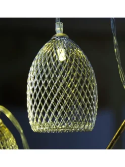 LED Deko Lichterkette Glamour 10 Lampenschirme L: 1,8m in silber