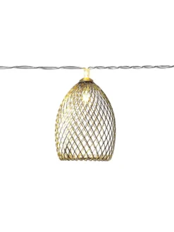 LED Deko Lichterkette Glamour 10 Lampenschirme L: 1,8m in silber