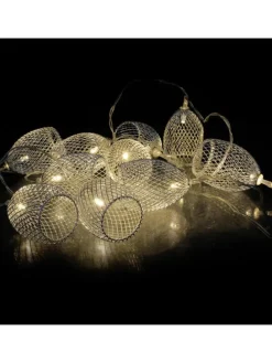 LED Deko Lichterkette Glamour 10 Lampenschirme L: 1,8m in silber