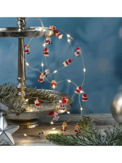 LED Deko Lichterkette Nikolaus 20LED mit Timer L: 1,9m in rot, weiß