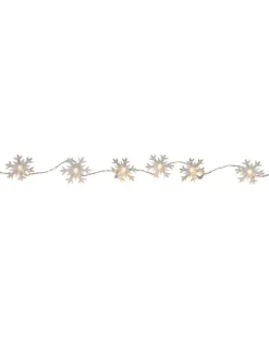 LED Deko Lichterkette Schneeflocken Timer L: 1,35m in transparent