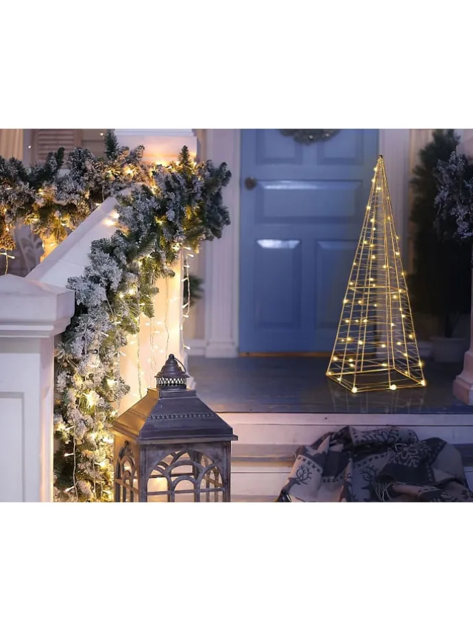 LED Deko PUKSALA in Silber - (W) 20 x (H) 60 x (L) 20 cm