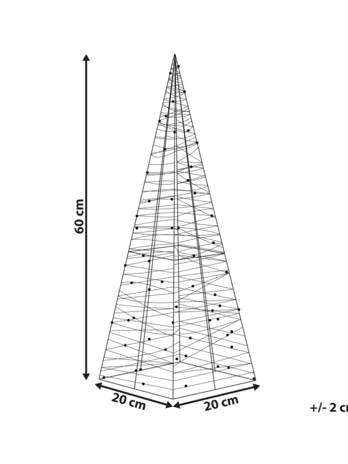 LED Deko PUKSALA in Silber - (W) 20 x (H) 60 x (L) 20 cm