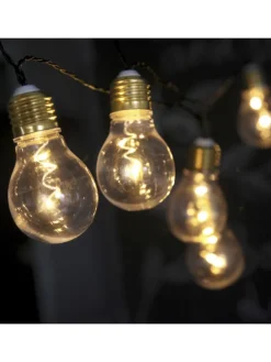 LED Deko-Lichterkette ,Glow', 5 Glühbirnen, Batterie & Timer, klar, wa