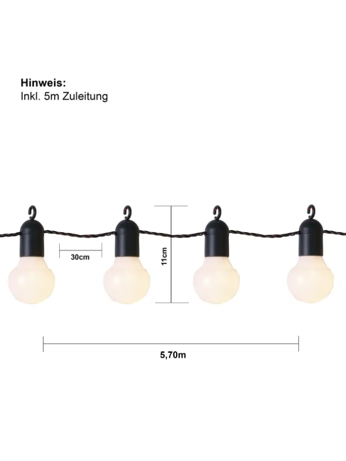 LED Deko-Lichterkette Hooky warmweiß