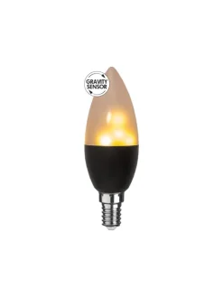 LED Leuchtmittel ,Flame', E14, schwarz, flackernd, 0,8-1,2W, 2lm, warm