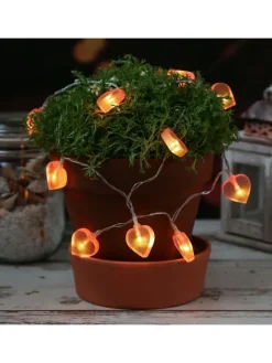 LED Lichterkette Herzen für Valentingstag Muttertag L: 90cm in rosa