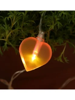 LED Lichterkette Herzen für Valentingstag Muttertag L: 90cm in rosa