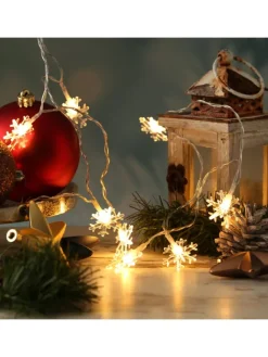 LED Lichterkette Schneeflocken L: 2m in transparent