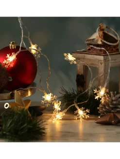 LED Lichterkette Schneeflocken L: 2m in transparent