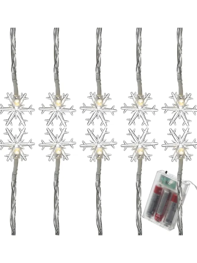 LED Lichterkette Schneeflocken L: 2m in transparent