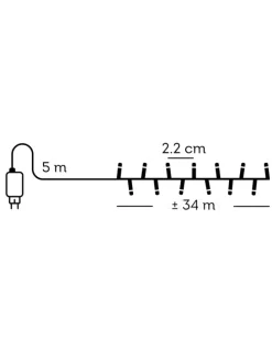 LED Lichterkette Weihnachtslichterkette für Bäume bis 4,5m L: 34m