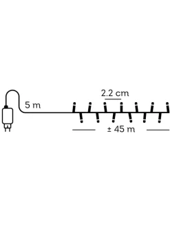 LED Lichterkette Weihnachtslichterkette für Bäume bis 4,5m L: 45m