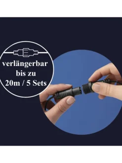 LED Lichtervorhang Eisregen 16 Stränge L: 3,75m in schwarz