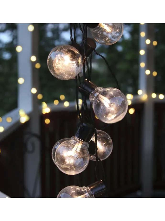 LED Outdoor-Lichterkette ,Partaj, Netzbetrieb, 16 LEDs, klar, warmwe