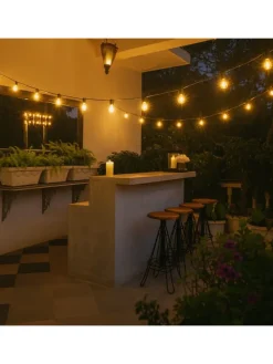 LED Party Lichterkette mit 16 Glühbirnen für Garten L: 4,5m