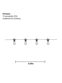 LED Party-Lichterkette ,Circus Filament, outdoor, Netzbetrieb, warmwe