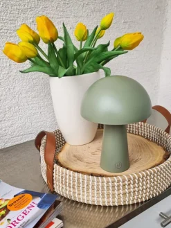 LED Pilz Tischlampe dimmbar Touch Farbwechsler IP44 Innen Außen 15x21cm Grün