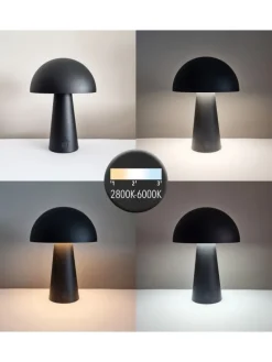 LED Pilz Tischlampe dimmbar Touch Farbwechsler IP44 Innen Außen 15x21cm Grün