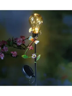 LED Solar Gartenstecker Libelle Deko Gartenspieß H: 84cm in bunt
