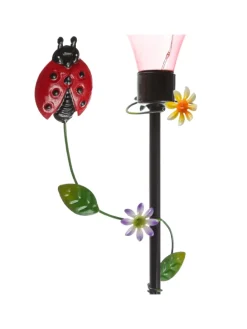 LED Solar Gartenstecker Schmetterling Deko Gartenspieß H: 84cm in rot