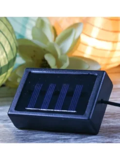 LED Solar Lichterkette 10 Lampions in bunt - L: 4,5m