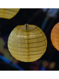 LED Solar Lichterkette 10 Lampions in bunt - L: 4,5m