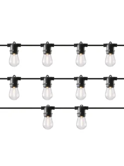 LED Solar Lichterkette Circus mit Glühbirnen L: 4,5m in transparent