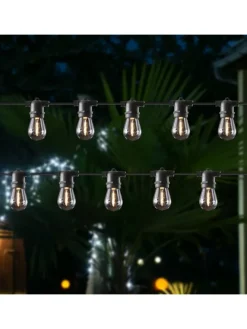 LED Solar Lichterkette Circus mit Glühbirnen L: 4,5m in transparent