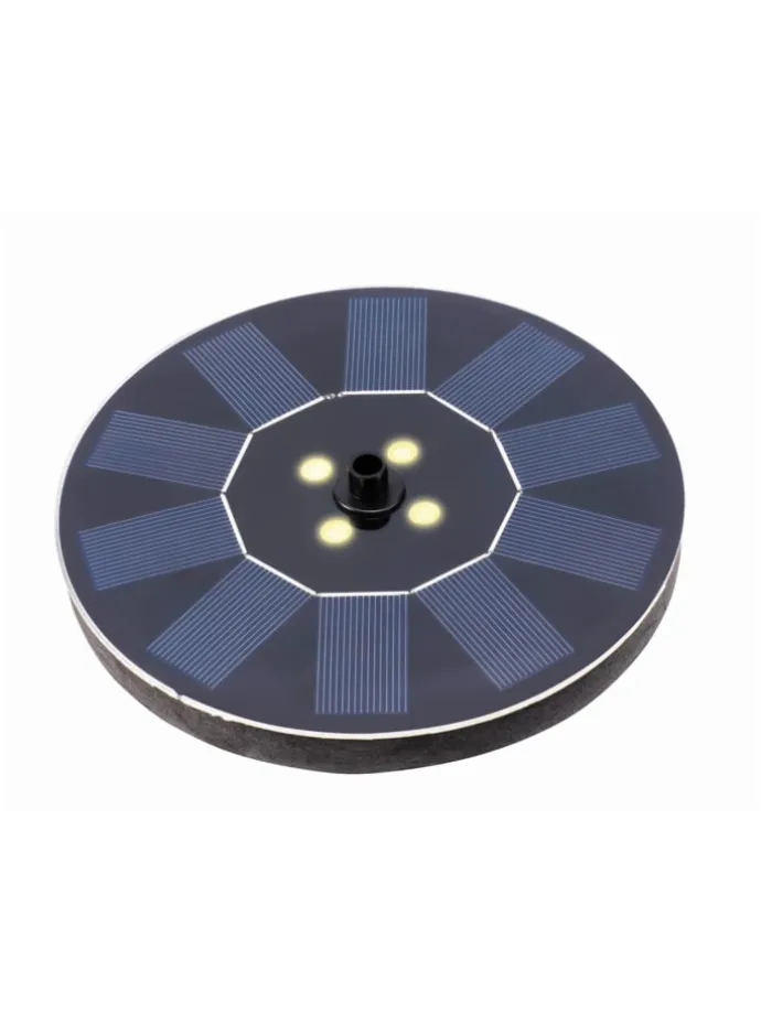 LED Solar Teichpumpe leuchtend schwimmende Fontäne D: 16cm in schwarz