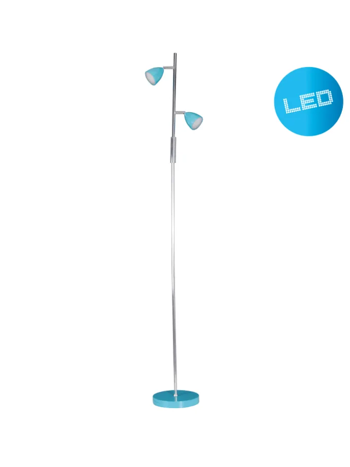 LED Stehleuchte "AARON" in türkis - (L)19 cm x (B)19 cm x (H)145 cm - EEK E