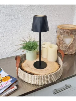 LED Tischlampe dimmbar Touch Farbwechsler IP44 Innen & Außen 36,5x11cm Schwarz