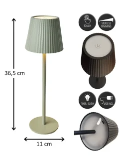 LED Tischlampe dimmbar Touch Farbwechsler IP44 Innen & Außen 36,5x11cm in Grün